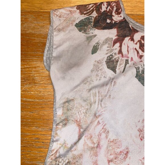 Ana Womens Floral Print Cap Sleeve Top Size L - Picture 2 of 4
